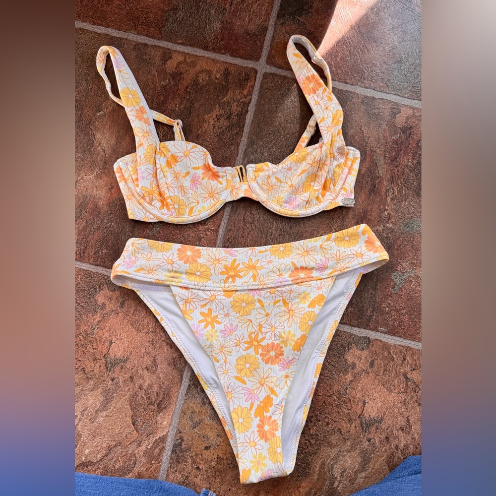 Tropik Floral Bikini Set in Yellow and Orange